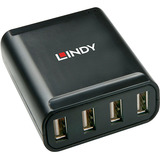 Lindy Extendeur USB 2.0 Cat.6 4 ports, Rallonge USB Noir