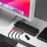 Lindy Hub USB 3.0 7 ports USB 3.2 Gen 1 (3.1 Gen 1) Type-A, USB 3.2 Gen 1 (3.1 Gen 1) Type-A, USB 3.2 Gen 1 (3.1 Gen 1), 5000 Mbit/s, Noir, Plastique