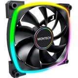 Montech AX140 PWM 140x140x25 ventilateur de boîtier RGB  Noir, 140 x 140 x 25 mm