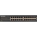 Netgear GS324 Non-géré Gigabit Ethernet (10/100/1000) Noir, Switch Non-géré, Gigabit Ethernet (10/100/1000), Grille de montage, Montage mural