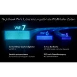 Netgear Nighthawk routeur sans fil 2.5 Gigabit Ethernet Bi-bande (2,4 GHz / 5 GHz) Noir Noir, Wi-Fi 7 (802.11be), Bi-bande (2,4 GHz / 5 GHz), Ethernet/LAN, Noir, Routeur