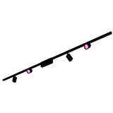 Philips Hue Ensemble de plafond de base droit Perifo (4 spots), Lampe Noir, Philips Hue White and Color ambiance Kit de base Perifo pour plafond, droit (4 spots), Spot d'éclairage intelligent, Bluetooth, Noir, LED intégrée, Métal, Synthétiques, Ampoule(s) non remplaçable(s)