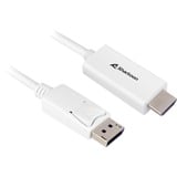 Sharkoon DisplayPort 1.2 > HDMI, Adaptateur Blanc, 1 mètre, 4K