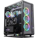 Thermaltake Core P6 Tempered Glass Mid Tower Midi Tower Noir, showcase Noir | 4x USB-A | 1x USB-C | Verre Trempé