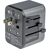 Verbatim Adaptateur universel de voyage UTA-03, Prise de voyage Noir/Argent, 2x USB-A, 3x USB-C