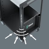 Wera 9705 Tool Rebel Chariot d'atelier Stainless 1, avec équipement, Chariot à outils Noir/Argent