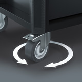 Wera 9705 Tool Rebel Chariot d'atelier Stainless 1, avec équipement, Chariot à outils Noir/Argent