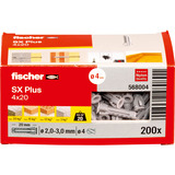 fischer Cheville à expansion SX Plus 4x20 Gris clair