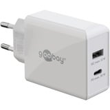 goobay Chargeur rapide double USB-C PD 30 watts Blanc