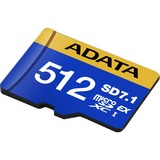 ADATA UD512GEX3L1-C mémoire flash 512 Go MicroSDXC UHS-II, Carte mémoire Bleu/Jaune, 512 Go, MicroSDXC, UHS-II, 800 Mo/s, 700 Mo/s, Class 3 (U3)