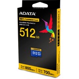 ADATA UD512GEX3L1-C mémoire flash 512 Go MicroSDXC UHS-II, Carte mémoire Bleu/Jaune, 512 Go, MicroSDXC, UHS-II, 800 Mo/s, 700 Mo/s, Class 3 (U3)