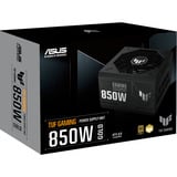 ASUS TUF Gaming Gold alimentation modulaire 850 watt Noir, 1x 12V-2x6, 3x PCIe, 850 W, 100 - 240 V, 130 W, 850 W, 130 W, 9,6 W