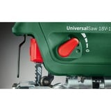 Bosch BOSCH UniversaSaw 18V, Scie sauteuse Vert, Poignée supérieure, Aluminium, Noir, Vert, -45 - 45°, Aluminium, Acier, Bois, Acier, 2600 spm