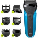 Braun Series 3 310BT Rasoir à grille Tondeuse Noir, Bleu Noir, Rasoir à grille, Noir, Bleu, Chargement, Batterie, Hybrides nickel-métal (NiMH), 30 min