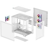 DeepCool CG530 4F boîtier midi tower Blanc | 2x USB-A | 1x USB-C | RGB | Verre Trempé