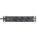 Digitus 1HE Bloc multiprises aluminium 3 prises 10" 1U Noir/en aluminium