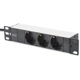 Digitus 1HE Bloc multiprises aluminium 3 prises 10" 1U Noir/en aluminium