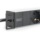 Digitus 1HE Bloc multiprises aluminium 3 prises 10" 1U Noir/en aluminium
