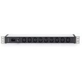 Digitus Barre d'alimentation 19" avec profilé en aluminium, 9 prises C13, 1U, Multiprise Noir/en aluminium