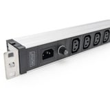Digitus Barre d'alimentation 19" avec profilé en aluminium, 9 prises C13, 1U, Multiprise Noir/en aluminium