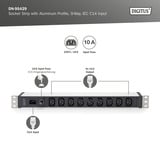 Digitus Barre d'alimentation 19" avec profilé en aluminium, 9 prises C13, 1U, Multiprise Noir/en aluminium