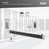 Digitus Barre d'alimentation 19" avec profilé en aluminium, 9 prises C13, 1U, Multiprise Noir/en aluminium