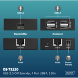 Digitus DA-73120, Rallonge USB Noir