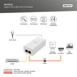 Digitus Gigabit Active 802.3at PoE Midspan, PoE-Injecteur Blanc