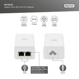 Digitus Gigabit Active 802.3at PoE Midspan, PoE-Injecteur Blanc