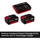 EINHELL RASARRO Tondeuse à gazon poussée Batterie Noir, Rouge Rouge/Noir, Tondeuse à gazon poussée, 450 m², 38 cm, 2,5 cm, 7,5 cm, 45 L