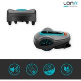 GARDENA smart SILENO life Tondeuse à gazon robot Batterie Noir, Bleu, Gris, Robot tondeuse Gris/Turquoise, Tondeuse à gazon robot, 1000 m², 22 cm, 2 cm, 5 cm, Traction arrière