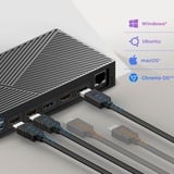 ICY BOX IB-DK2246AC Avec fil USB 3.2 Gen 2 (3.1 Gen 2) Type-A Noir, Station d'accueil Noir, Avec fil, USB 3.2 Gen 2 (3.1 Gen 2) Type-A, 10,100,1000 Mbit/s, Noir, 3840 x 2160 pixels, 60 Hz