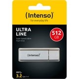 Intenso Ultra Line lecteur USB flash 512 Go USB Type-A 3.2 Gen 1 (3.1 Gen 1) Argent, Clé USB Argent, 512 Go, USB Type-A, 3.2 Gen 1 (3.1 Gen 1), 70 Mo/s, Casquette, Argent