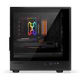 Krux Helio boîtier mini tower Noir | 1x USB-A | 1x USB-C | Window