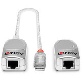 Lindy Extendeur USB 1.1 Cat.6, Rallonge USB Argent