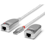 Lindy Extendeur USB 1.1 Cat.6, Rallonge USB Argent