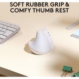 Logitech Lift pour Mac souris ergonomique vertical - Droitier Blanc, 400 - 4000 dpi, Bluetooth Low Energy