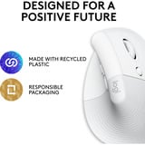 Logitech Lift pour Mac souris ergonomique vertical - Droitier Blanc, 400 - 4000 dpi, Bluetooth Low Energy