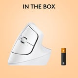 Logitech Lift pour Mac souris ergonomique vertical - Droitier Blanc, 400 - 4000 dpi, Bluetooth Low Energy