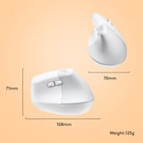 Logitech Lift pour Mac souris ergonomique vertical - Droitier Blanc, 400 - 4000 dpi, Bluetooth Low Energy