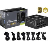 MSI MAG A750GLS PCIE5 unité d'alimentation d'énergie 24-pin ATX ATX Noir alimentation modulaire 750 watt Noir, 4x PCIe, 750 W, 100 - 240 V, 1650 W, 50/60 Hz, Actif, 100 W