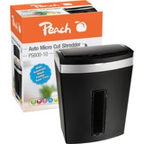 Peach PS600-10 destructeur de papier Découpage par micro-broyage 63 dB Noir, Argent, Destructeur de document Noir/Argent, Découpage par micro-broyage, 3 x 10 mm, 20 L, 63 dB, 350 feuilles, P-5