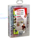 fischer Profi-Box DuoPower court/long + vis, Cheville Gris clair/Rouge