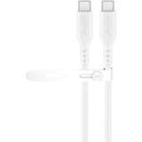 goobay Câble en silicone USB 2.0 blanc, connecteur USB-C > connecteur USB-C Blanc