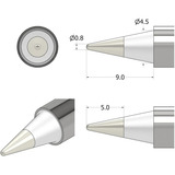iFixit Pointe de soudure FixHub conique pointue, Fer à souder Argent