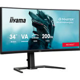 iiyama G-Master GCB3484WQSU-B2 34" Moniteur UltraWide gaming incurvé Noir, 1x DisplayPort, 2x HDMI, 2x USB-A, 200 Hz, 86,4 cm (34"), 3440 x 1440 pixels, UltraWide Quad HD, Noir