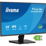 iiyama ProLite X2492HSU-B1 24" Moniteur  Noir (Mat), HDMI, DisplayPort, audio, USB