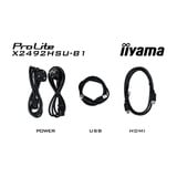 iiyama ProLite X2492HSU-B1 24" Moniteur  Noir (Mat), HDMI, DisplayPort, audio, USB