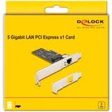 DeLOCK Carte PCI Express x1 vers 1 x RJ45 5 Gigabit LAN RTL8126 