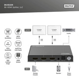 Digitus 8K HDMI Splitter, 1x2, Repartiteur HDMI Noir